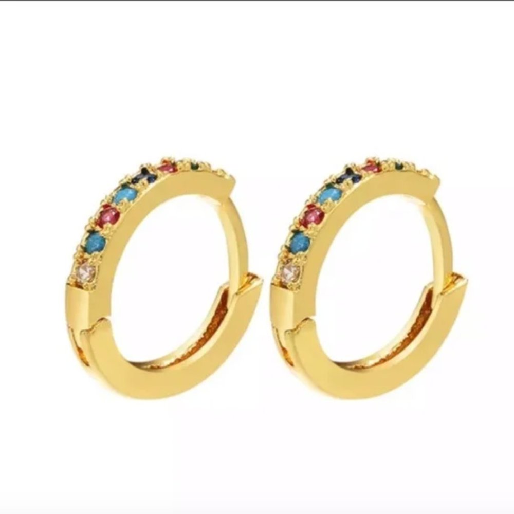 Zara minimalist multicolor hoop mini earrings